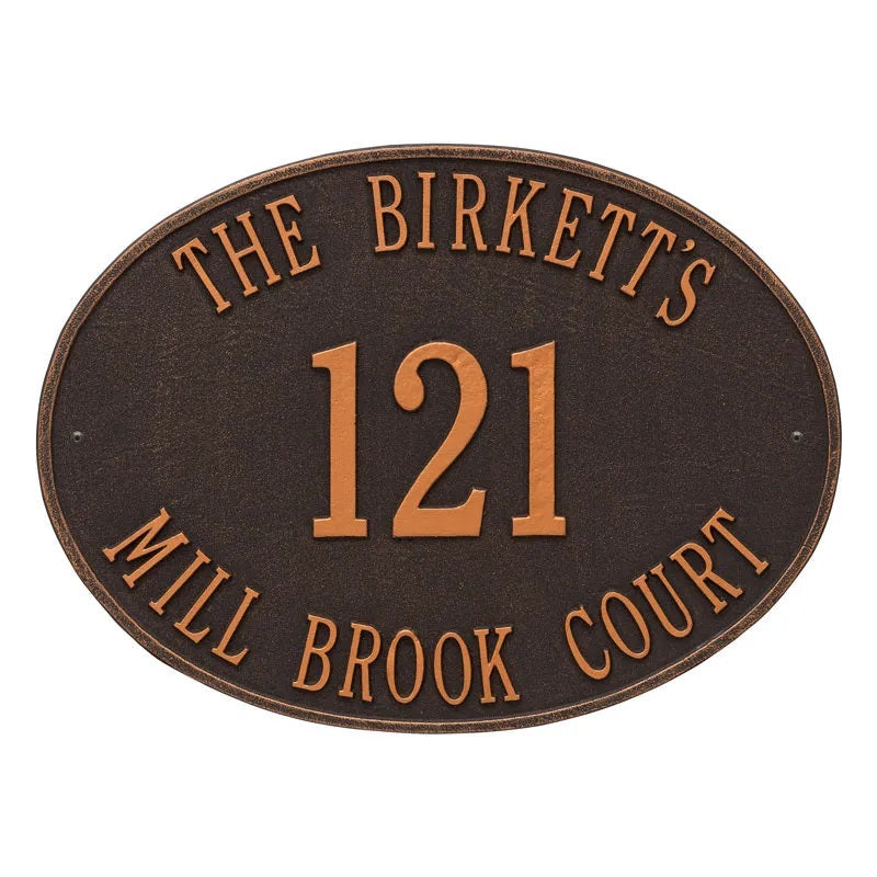 Hawthorne Estate 3-Line Personalized Plaque